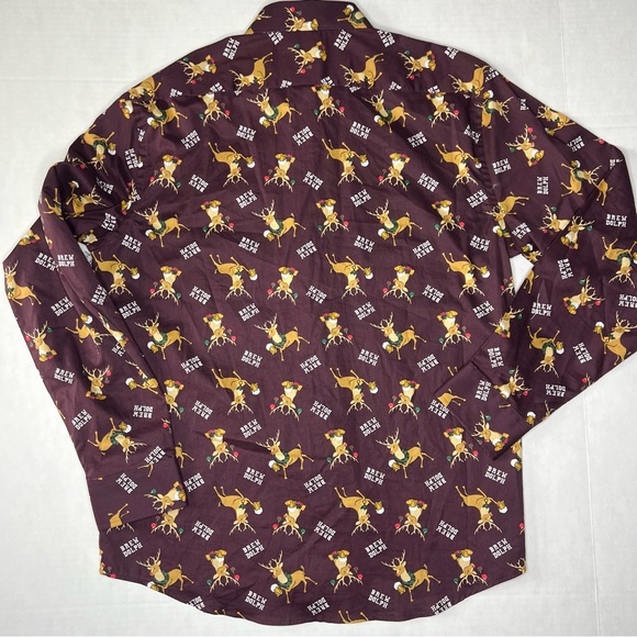 North Pole Trading Co.  Button Up Christmas  Polo Size Large. Brew dolph - Picture 2 of 8